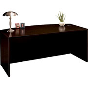 Bush Westfield Fully Assembled Bow Front Desk, Mocha Cherry