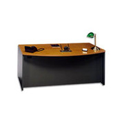 Bush Westfield Fully Assembled Bow Front Desk, Natural Cherry/Graphite Gray