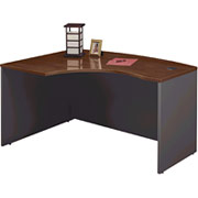 Bush Westfield Fully Assembled Left L-Bow Front Desk, Hansen Cherry/Graphite Gray