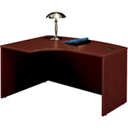 Bush Westfield Fully Assembled Left L-Bow Front Desk, Mahogany