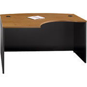 Bush Westfield Fully Assembled Left L-Bow Front Desk, Natural Cherry/Graphite Gray