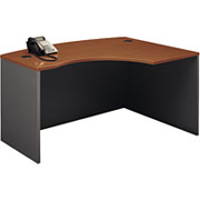 Bush Westfield Fully Assembled Right L-Bow Front Desk, Auburn Maple/Graphite Gray
