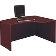 Bush Westfield Fully Assembled Right L-Bow Front Desk, Mahogany
