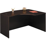 Bush Westfield Fully Assembled Right L-Bow Front Desk, Mocha Cherry