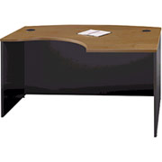 Bush Westfield Fully Assembled Right L-Bow Front Desk, Natural Cherry/Graphite Gray