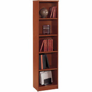 Bush Westfield Fully Assembled Space-Saver Bookcase, Auburn Maple