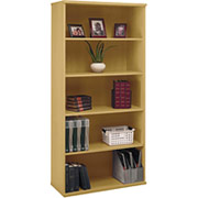 Bush Westfield Fully Assembled Standard Bookcase, Light Oak