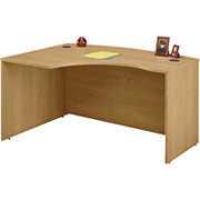 Bush Westfield Left "L"-Bow Front Desk, Light Oak