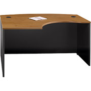 Bush Westfield Left-L Bow Front Desk , Natural Cherry/Graphite Gray