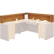 Bush Westfield Reception L-Hutch, Natural Cherry/Graphite Gray