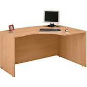 Bush Westfield Right "L"-Bow-Front Desk, Light Oak