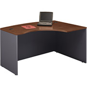 Bush Westfield Right L-Bow Front Desk, Hansen Cherry/Graphite Gray