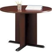 Bush Westfield Round Conference Table, Mahogany