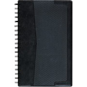 Cambridge City Limited Vinyl Business Notebook, 9-1/2" x 6", Black