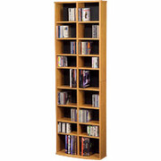 Carina Double Wide DVD Storage Tower, Natural