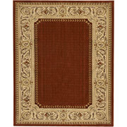 Chateau d'Este Collection, 5' x 8' Rug, Berry/ Beige