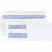 Check Size Double-Window Security-Tint Envelopes with Gummed Closure