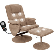 Comfort 8-Motor Massaging Recliner, Beige Microfiber