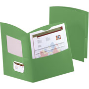 Contour Two Pocket Portfolios, Green, 25/Box