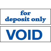 Cosco Accu-Stamp One-Color Dual Message Stamps, "VOID/FOR DEPOSIT ONLY"