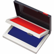 Cosco Two-Color Felt Stamp Pads, Red/Blue, 2 3/4" x 4 1/4"