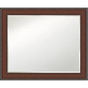 Country Walnut Mirror w/Walnut Scoop, Embossed Outer Edge Frame