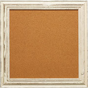 Country Whitewash Corkboard w/Distressed Whitewashed Frame