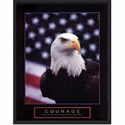 "Courage - Eagle and Flag" Framed Motivational Print