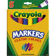 Crayola Classic Markers, Broad Line, 12/Box