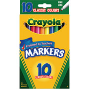 Crayola Classic Markers, Fine Line, 10/Box