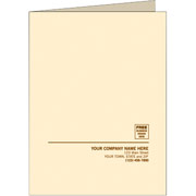 Custom Single Pocket Presentation Folders, Ivory with Brown Ink