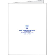 Custom Single Pocket Presentation Folders, White with Dark Blue Ink
