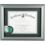 DAX Silver Finished Document Frame with Mat, Desktop, 11 x 14