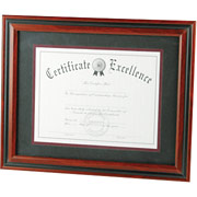 DAX Two-Tone Rosewood/Black Document Frame with Mat, Desktop, 11 x 14