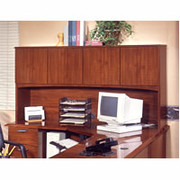 DMI Eclipse Credenza Hutch with Doors, Mahogany