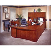 DMI Eclipse Left Pedestal Corner Credenza, Medium Cherry
