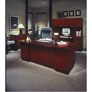 DMI Eclipse Right Pedestal Corner Credenza, Mahogany