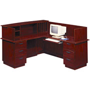 DMI Eclipse Right Reception "L" Desk, Mahogany
