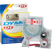 DYMO 1/2" D1 Label Maker Tape, Red on Clear