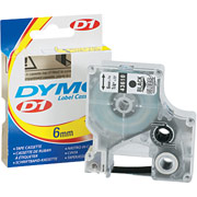 DYMO 1/4" D1 Label Maker Tape, Black on Clear