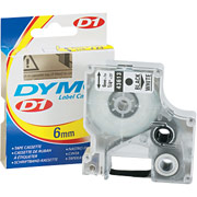 DYMO 1/4" D1 Label Maker Tape, Black on White