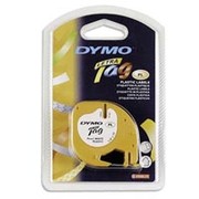 DYMO LetraTag 1/2" Plastic Label Tape, Black on White
