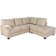 Darush 2-Piece Beige Micro-Fiber Sectional Sofa