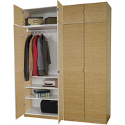 Darush 2-Piece Wardrobe with Hangrod and 3-Shelves, Lemon Tree Finish