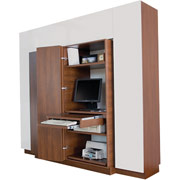 Darush  Tuscana Wall Unit, White and Java Finish