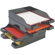 Deflect-o DocuTray, Multi-Directional, Self- Stacking Tray, Black
