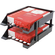 Deflect-o SuperTray Stackable Trays, Black