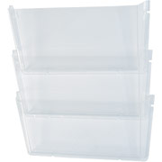 Deflect-o Unbreakable Clear 3-Pocket Wall File, Letter-Size