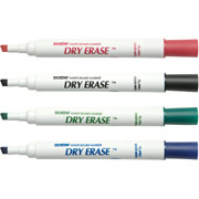 Dixon Dry-Erase Markers, Chisel Tip, Assorted, 4/Pack