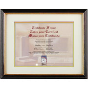 Document/Certificate Frames with Elegant Mat, Mahogany/Gold Leaf Edge